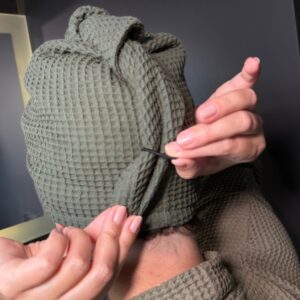 Turban do suszenia włosów | 100% bawełna wafelkowa - obrazek 5